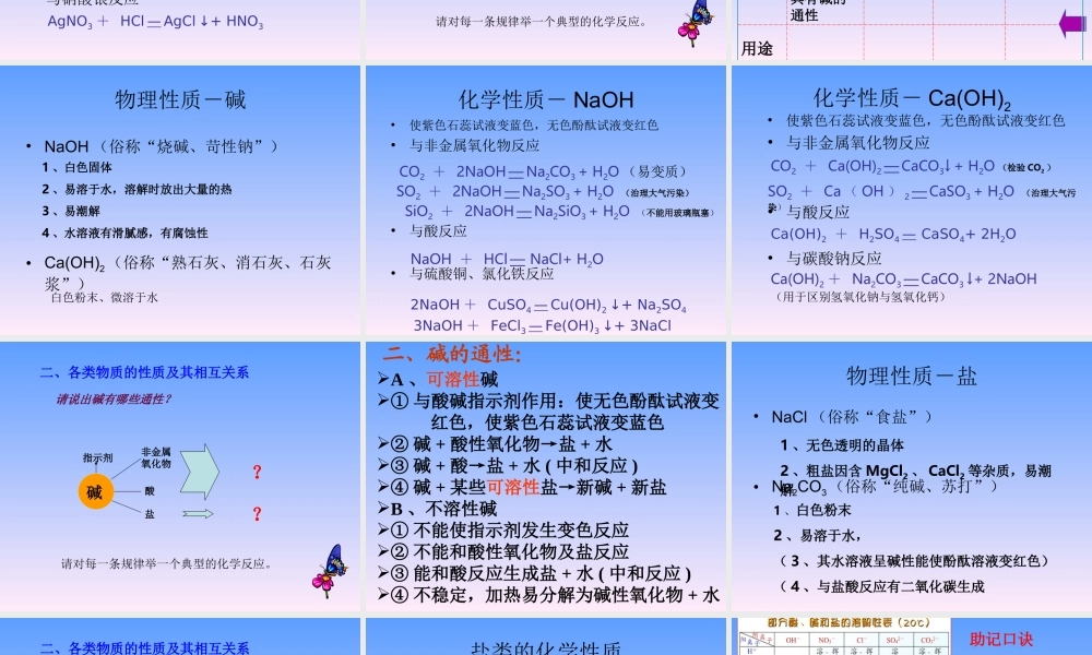 初中化学酸碱盐总复习