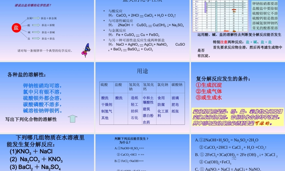 初中化学酸碱盐总复习