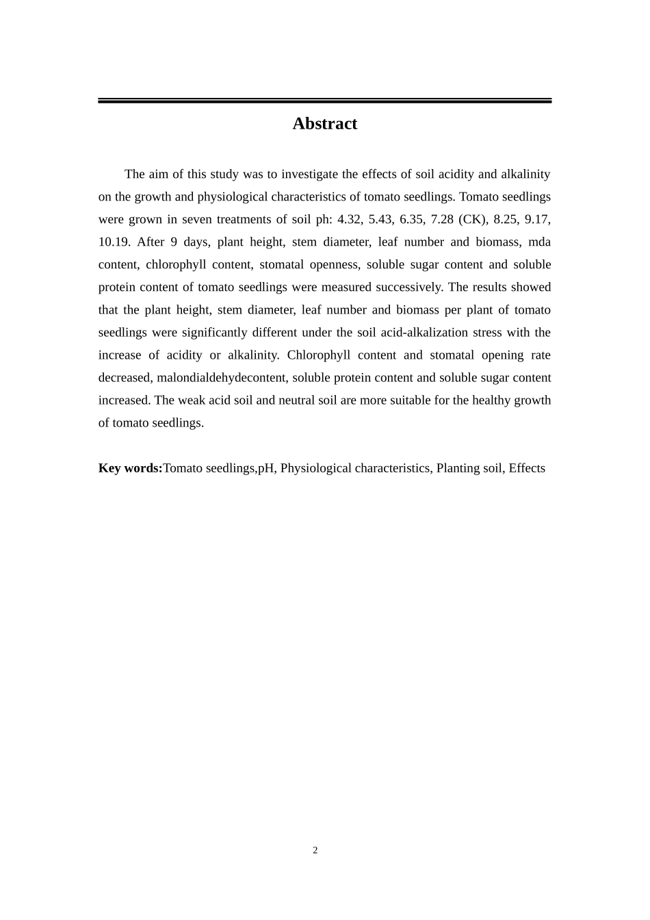 土壤酸碱化对西红柿幼苗的影响_第2页