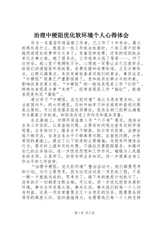 治理中梗阻优化软环境个人心得体会
