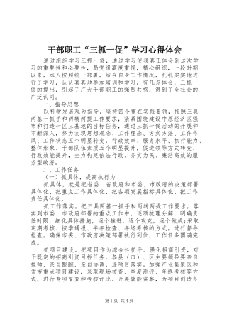 干部职工“三抓一促”学习心得体会