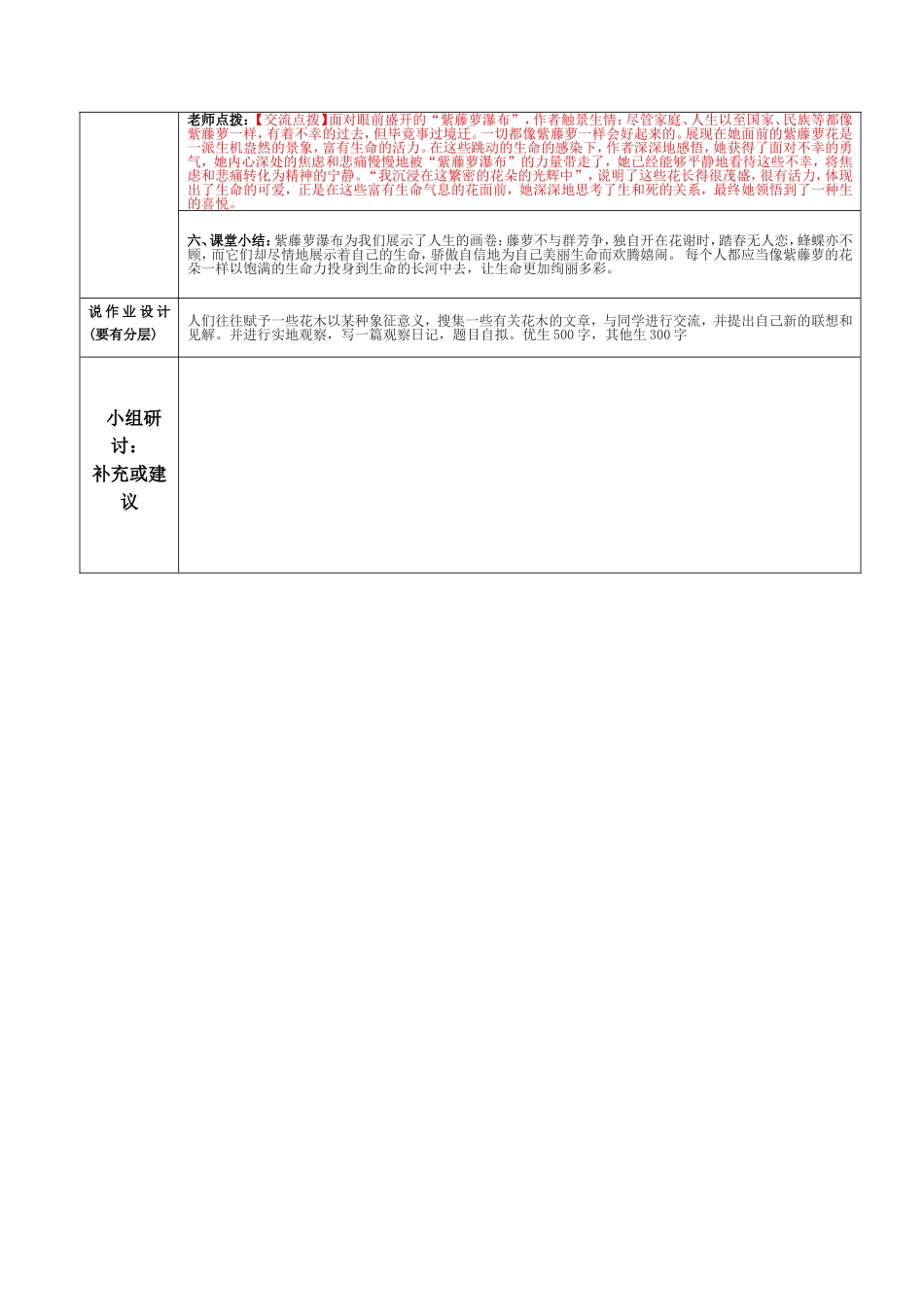 紫藤萝瀑布说课模板2_第3页