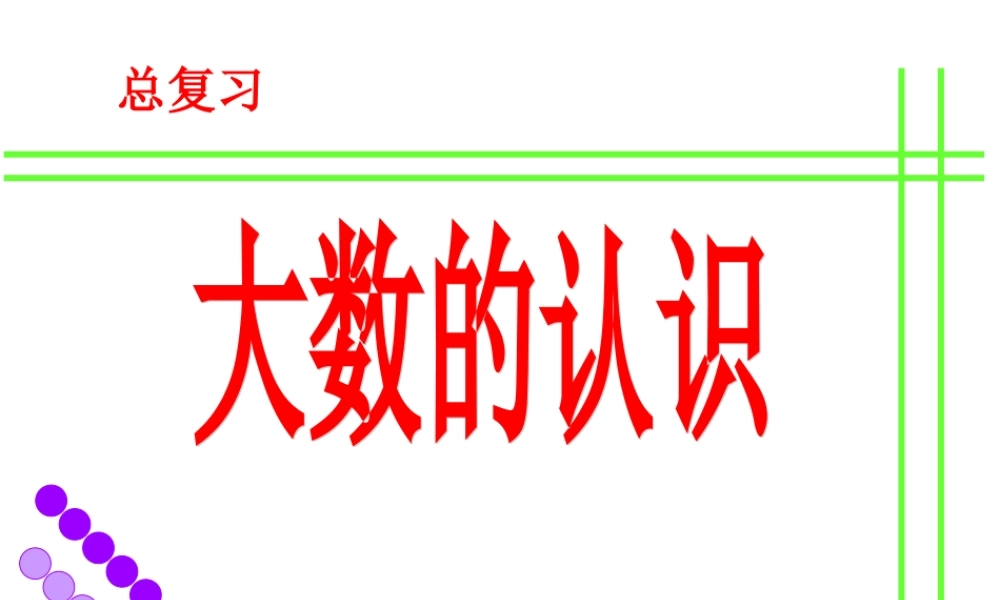 《大数的认识总复习》