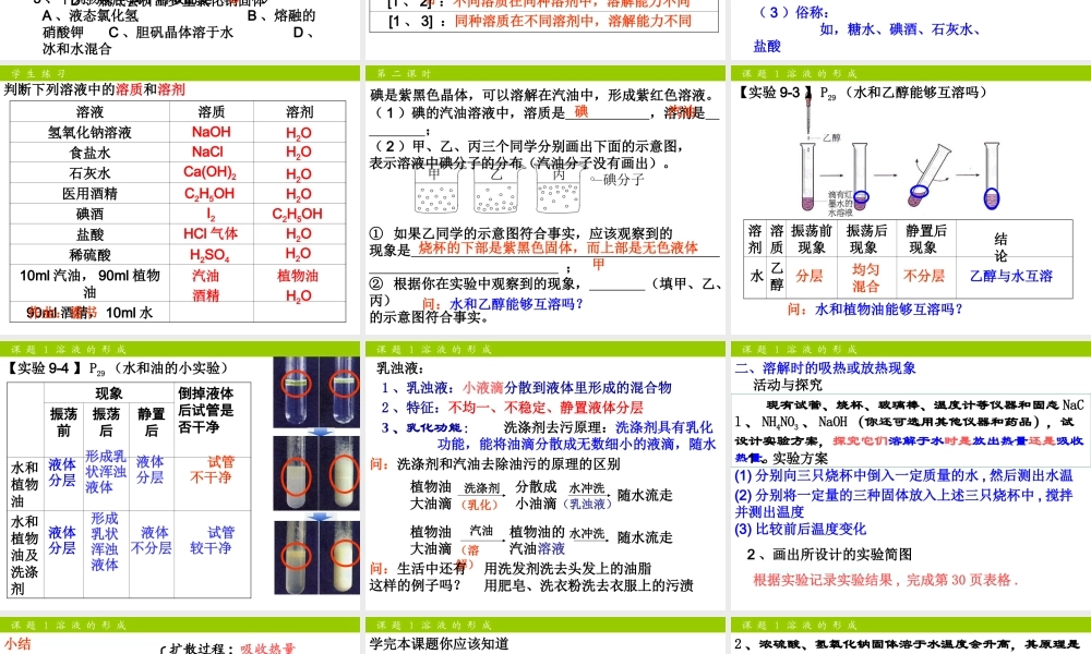 课题1溶液的形成课件