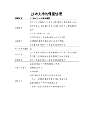 技术支持的课堂讲授