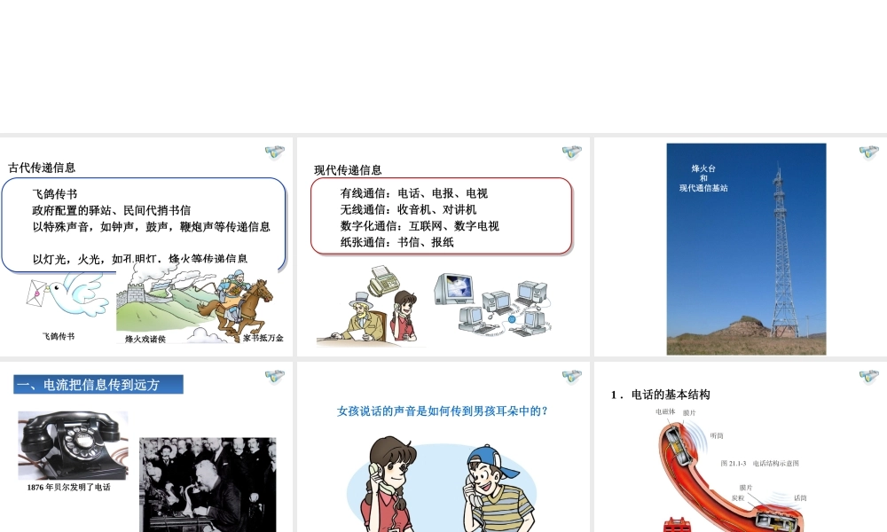 九年级物理全册《211_现代顺风耳——电话》课件_(新版)新人教版