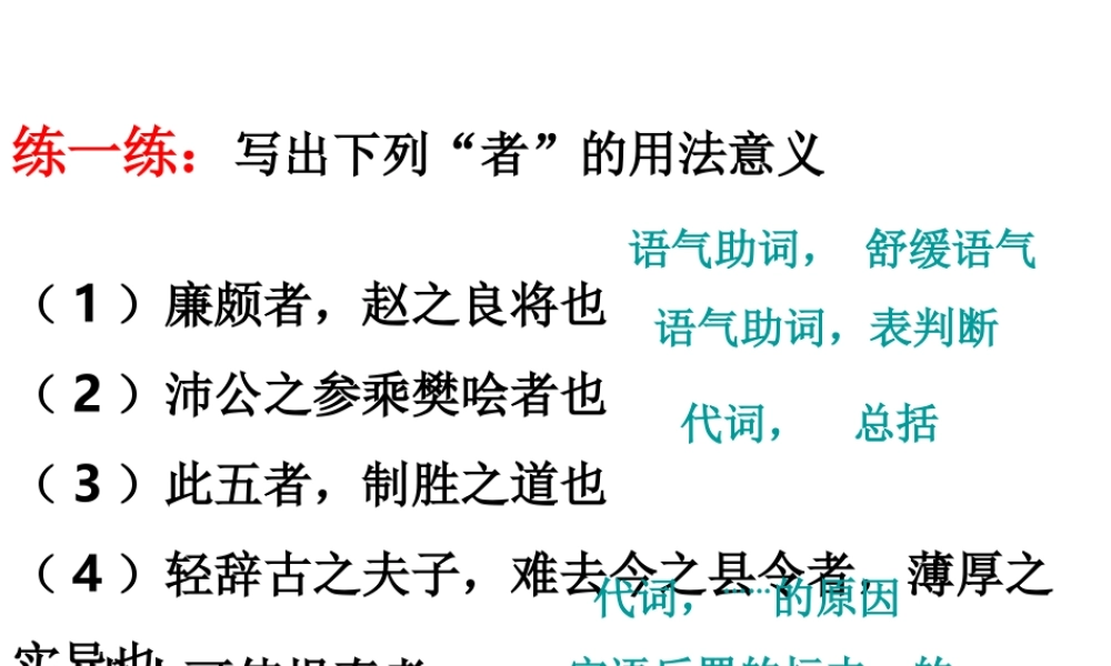 文言虚词：者