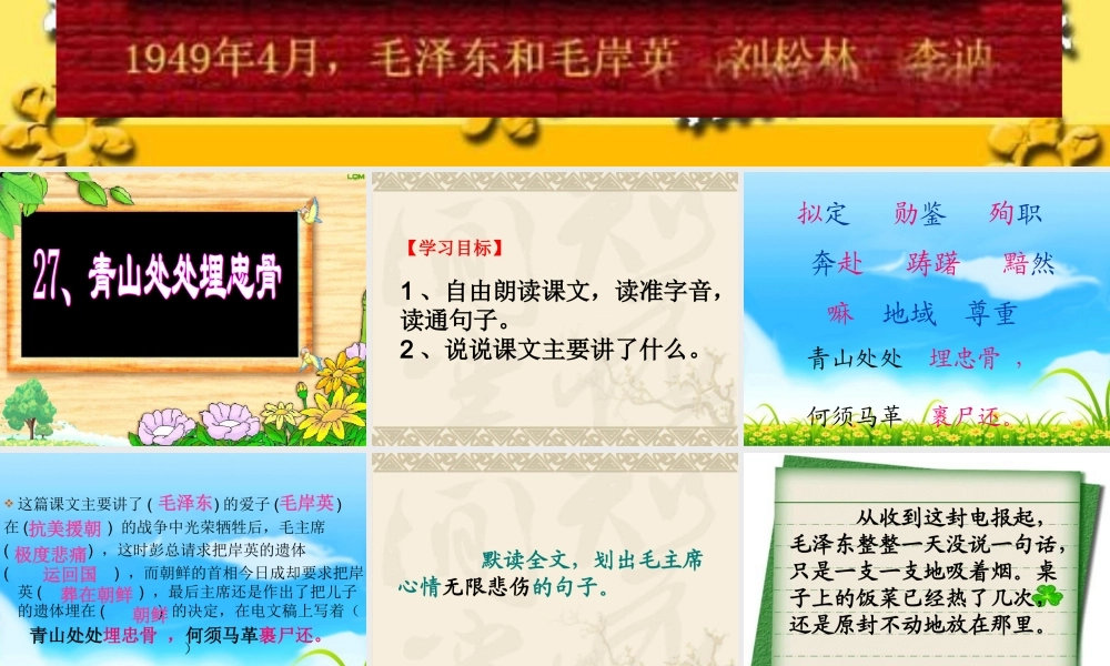 青山处处埋忠骨 