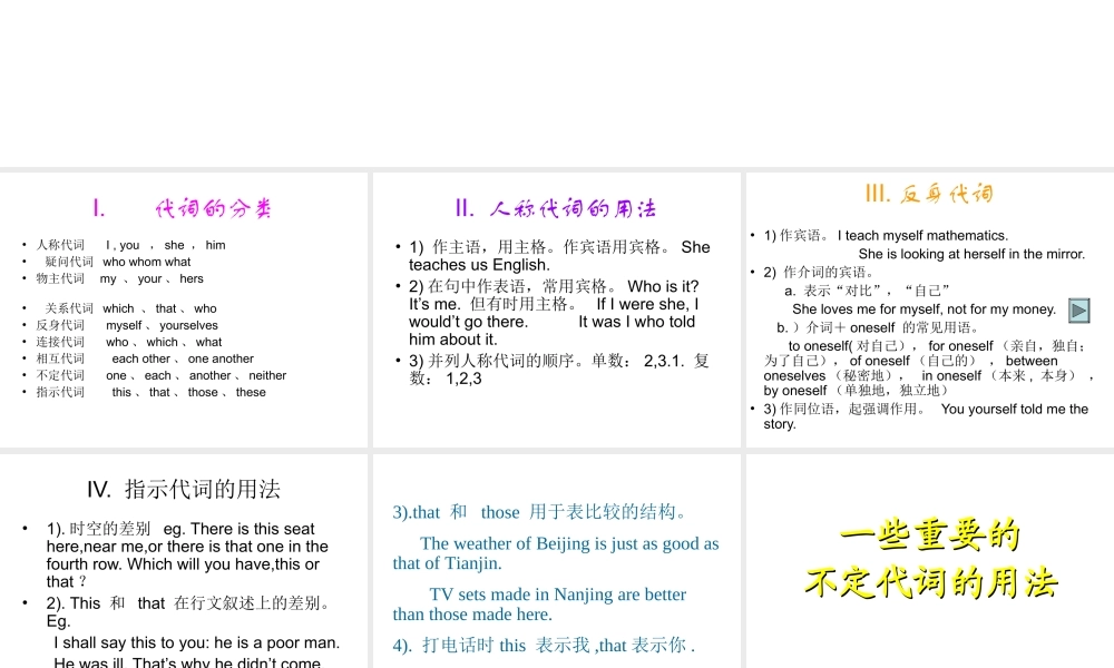 高三英语二轮复习课件：代词
