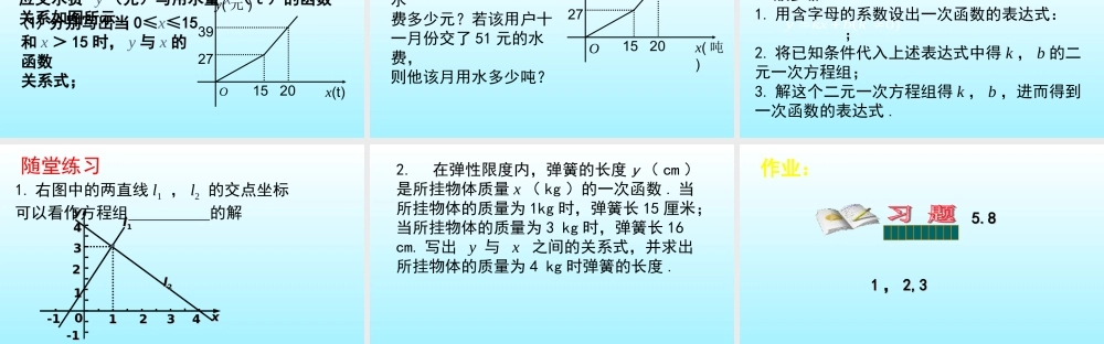 用二元一次方程组确定一次函数表达式演示文稿