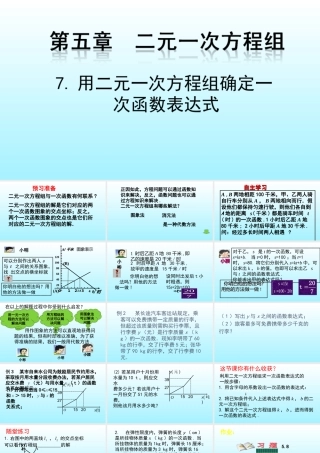 用二元一次方程组确定一次函数表达式演示文稿