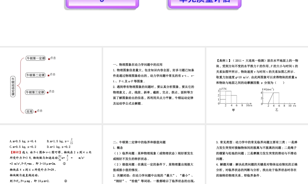高中物理全程学习方略配套课件牛顿运动定律人教版必修