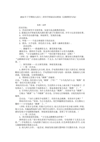 2014年下学期大二班科学探索活动教案