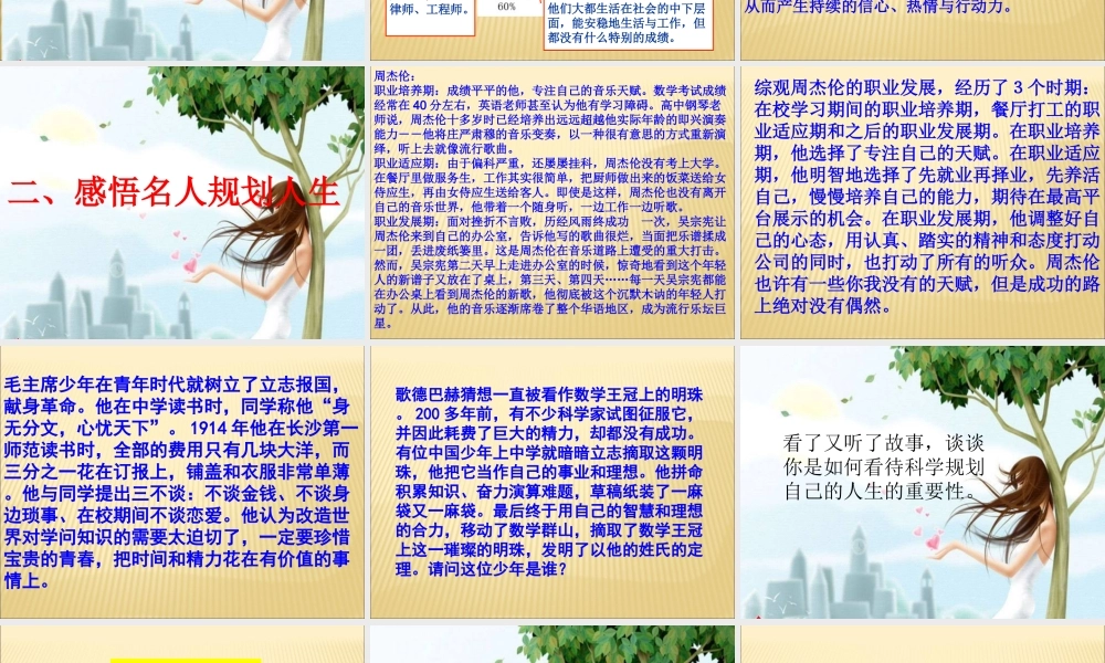 科学规划人生——高二（1）班主题班会
