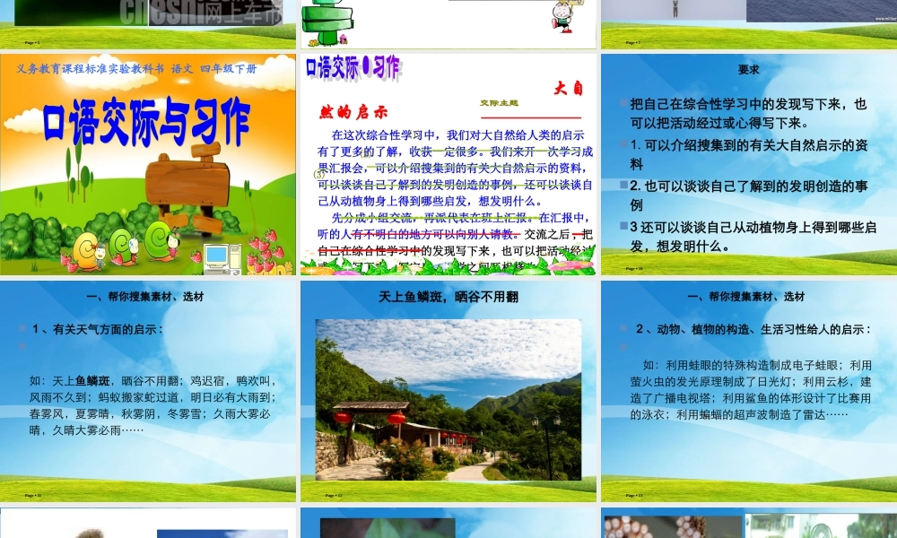 小学语文第八册语文园地三课件