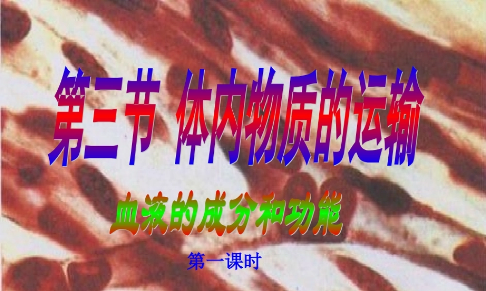 体内物质的运输