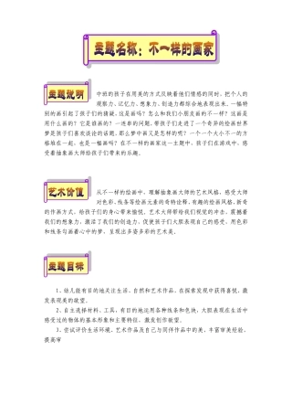 中班名画欣赏主题活动：不一样的画家