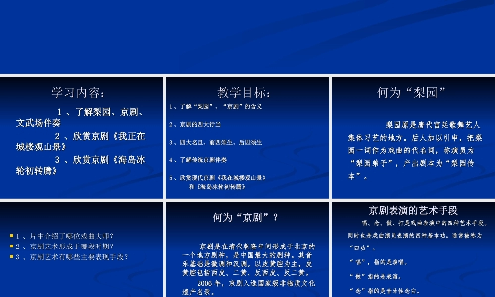 初中音乐_梨园风采_课件