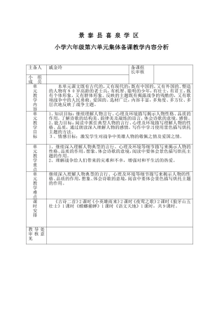 六年级第六单元教案戚金玲
