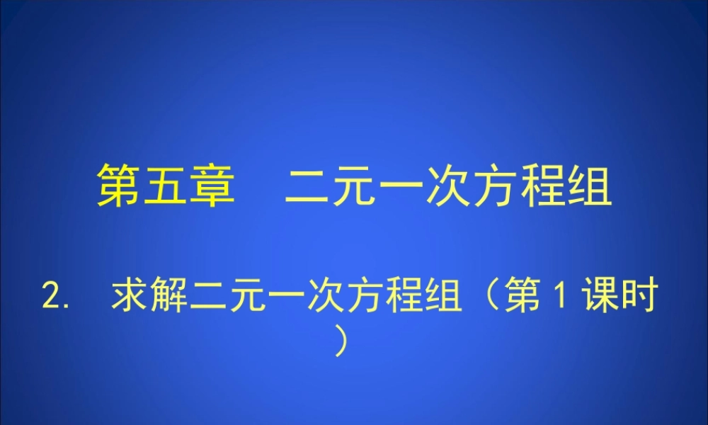 求解二元一次方程组第课时