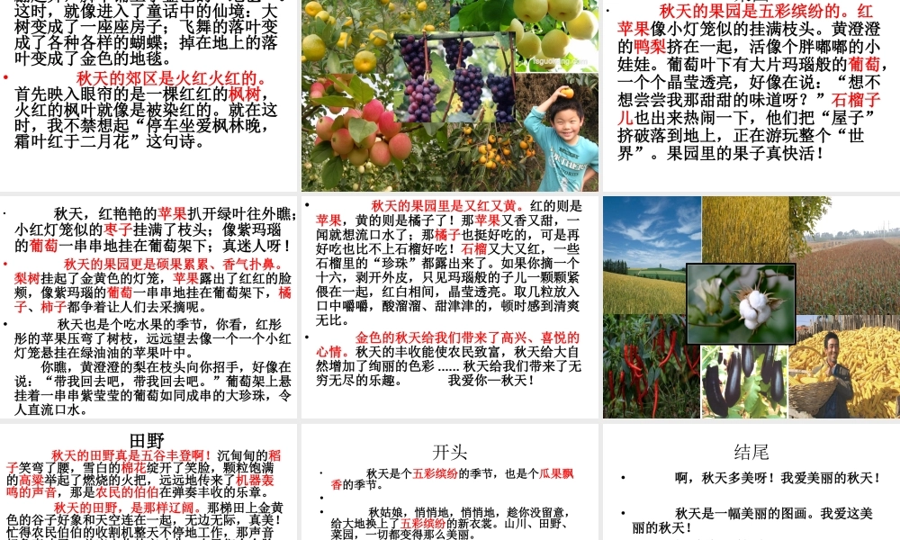 《秋天的图画》习作3