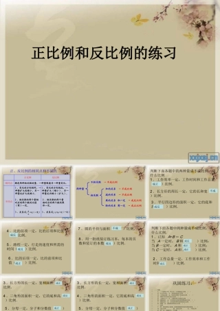 六年级数学正比例和反比例练习课件