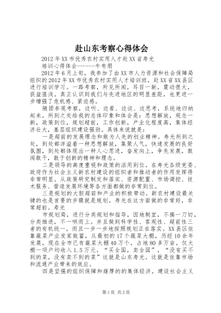 赴山东考察心得体会