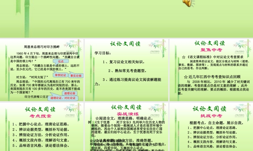 中考议论文复习