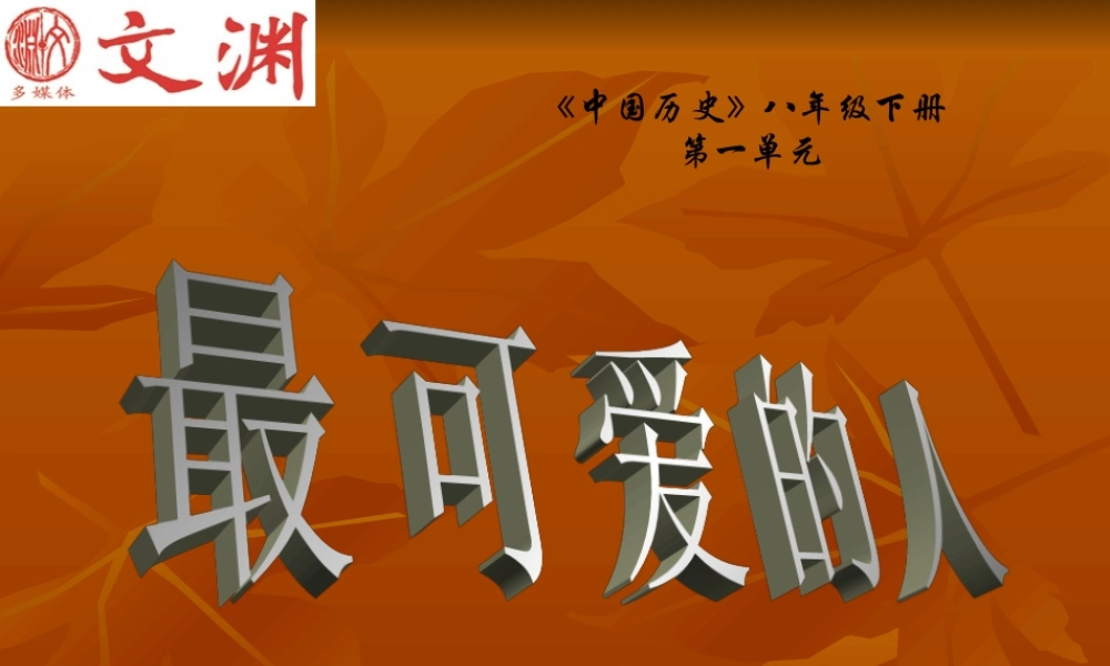 八年级历史最可爱的人2