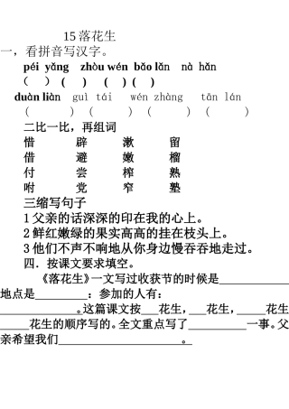 落花生作业设计
