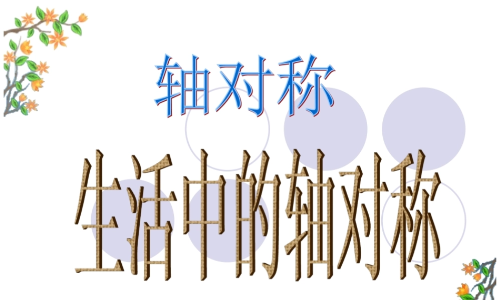 生活中的轴对称