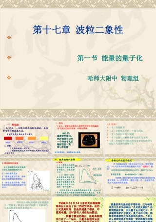 高二物理能量量子化物理学的新纪元课件