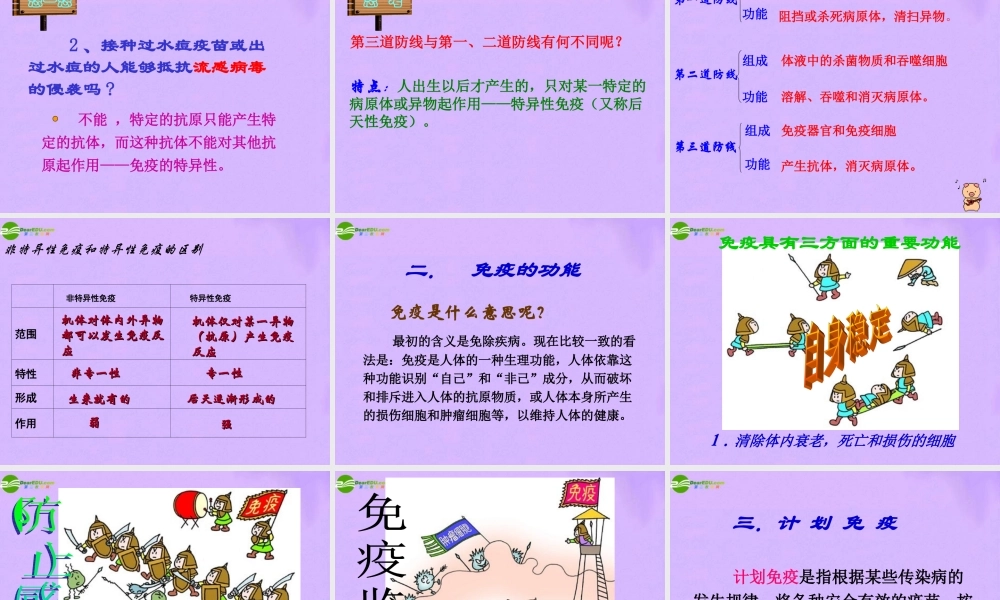 八年级生物下册_第二节_免疫与计划免疫课件_人教新课标版