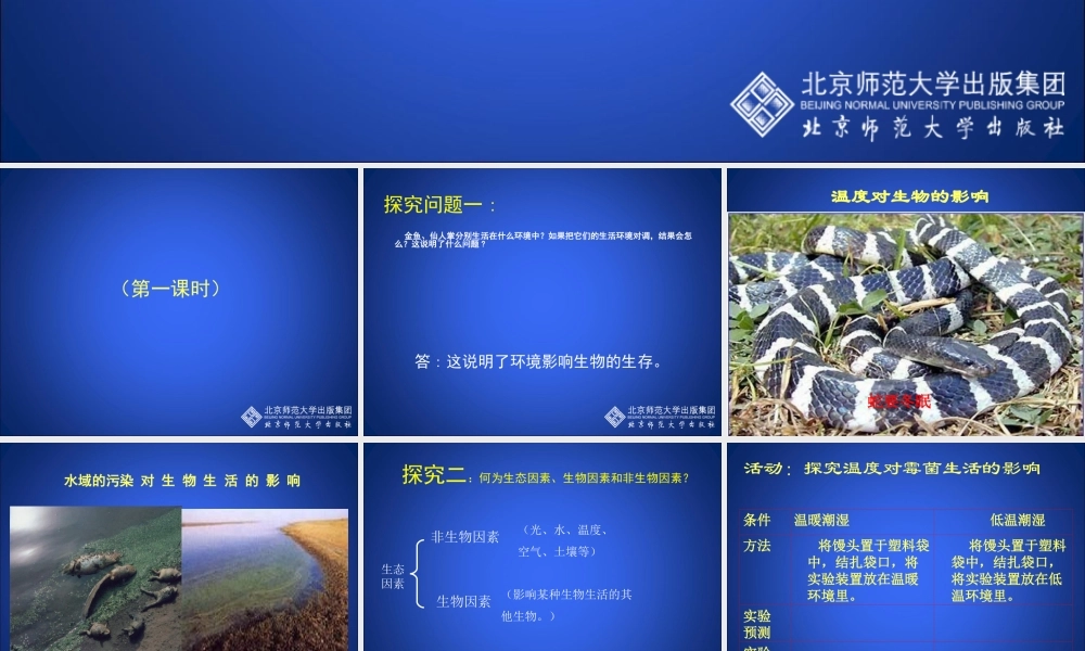 生物与环境的相互影响课堂教学版