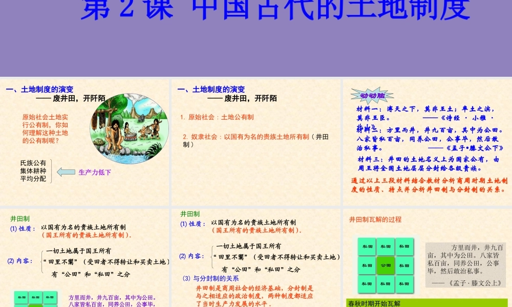 【历史】第2课中国古代的土地制度课件2（岳麓版历史必修2）
