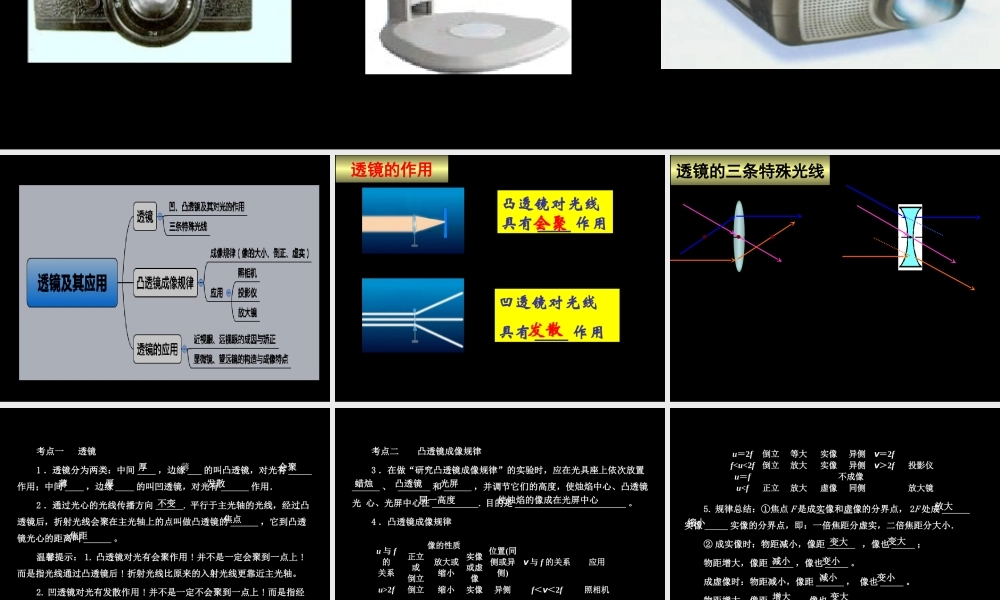 透镜及其应用复习