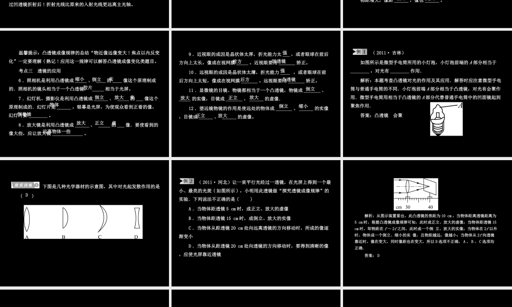 透镜及其应用复习