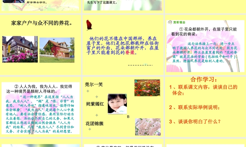 自己的花是开给别人看的