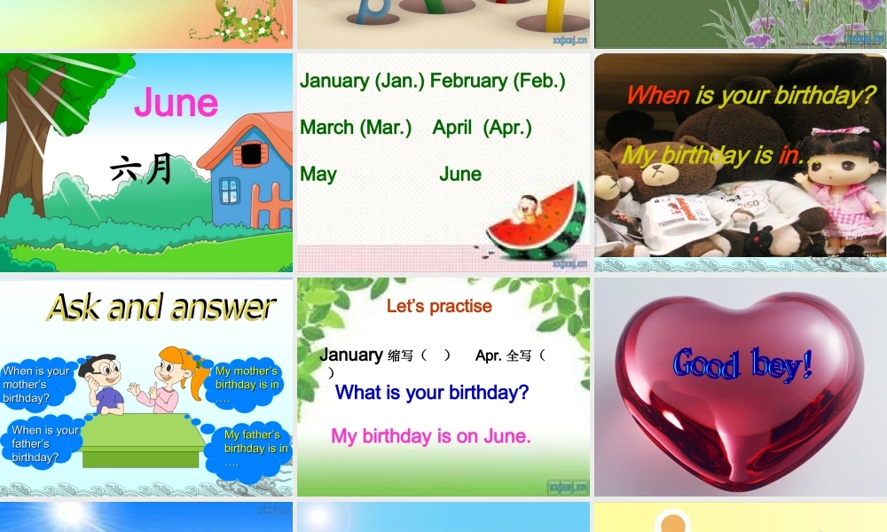 小学五年级英语下册第三单元课件