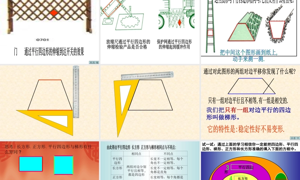 四年级《平行四边形和梯形的认识》PPT课件 (2)
