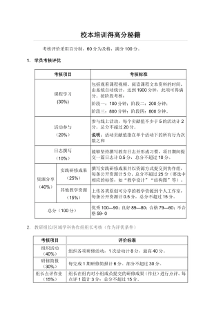 培训高分秘籍