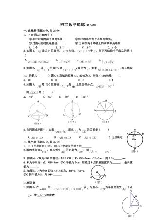 初三数学晚练（第八周）