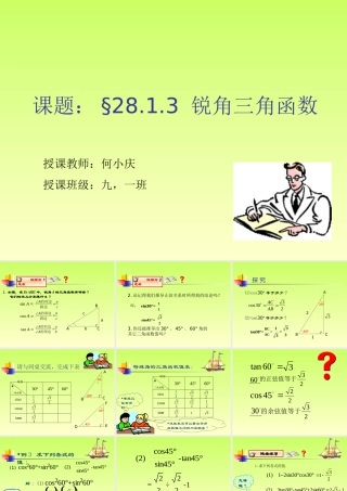 锐角三角函数第二课时