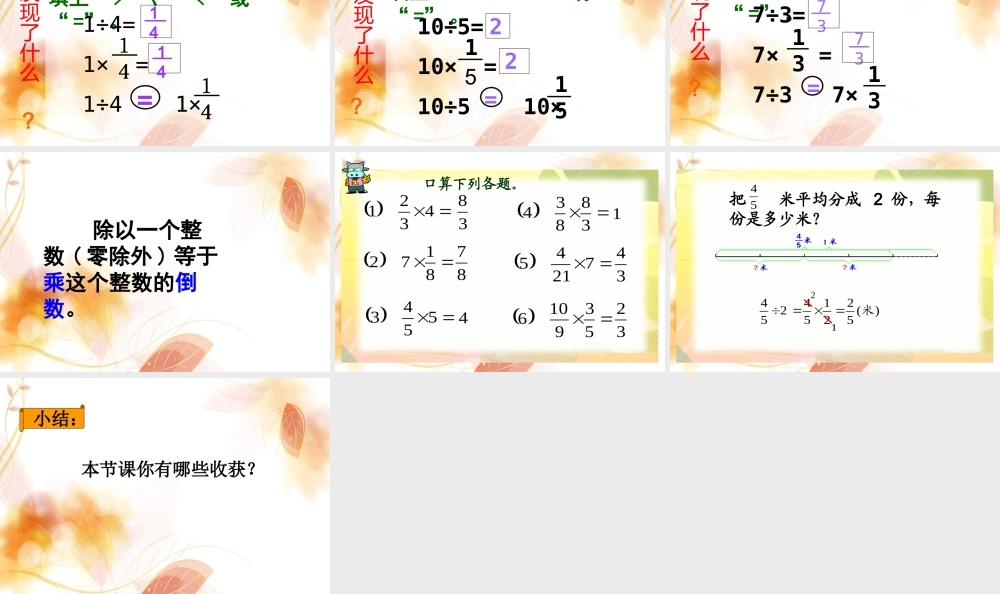 五年级数学下册分数除法（一）