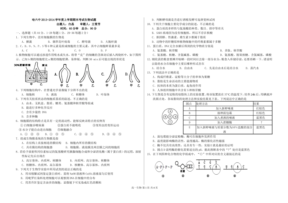 2016高一期末考试_第1页