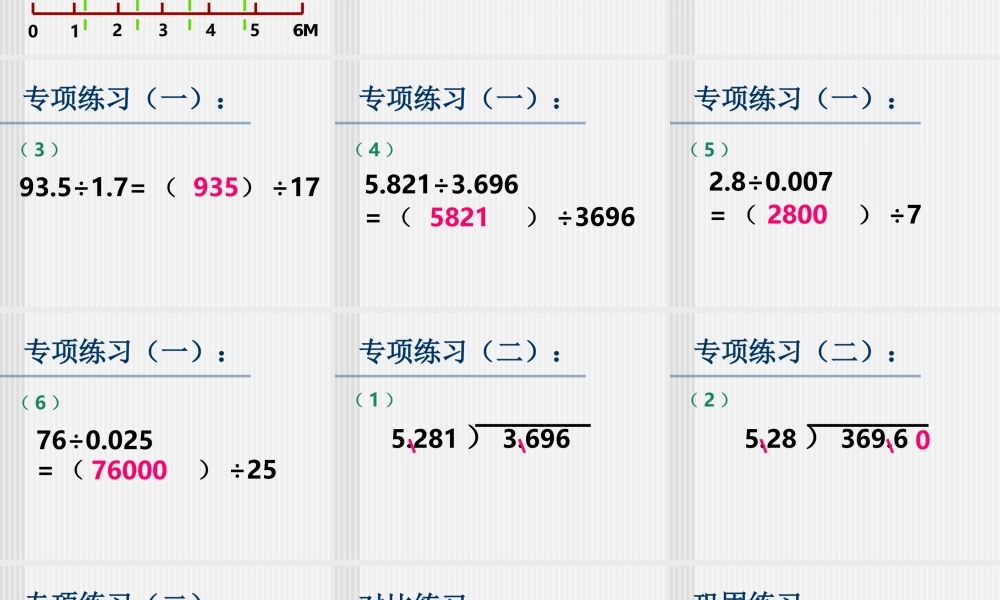 除数是小数的除法专项练习