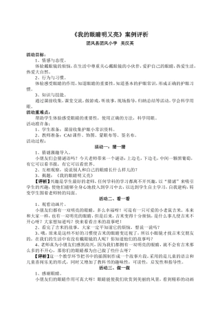 《我的眼睛明又亮》案例评析