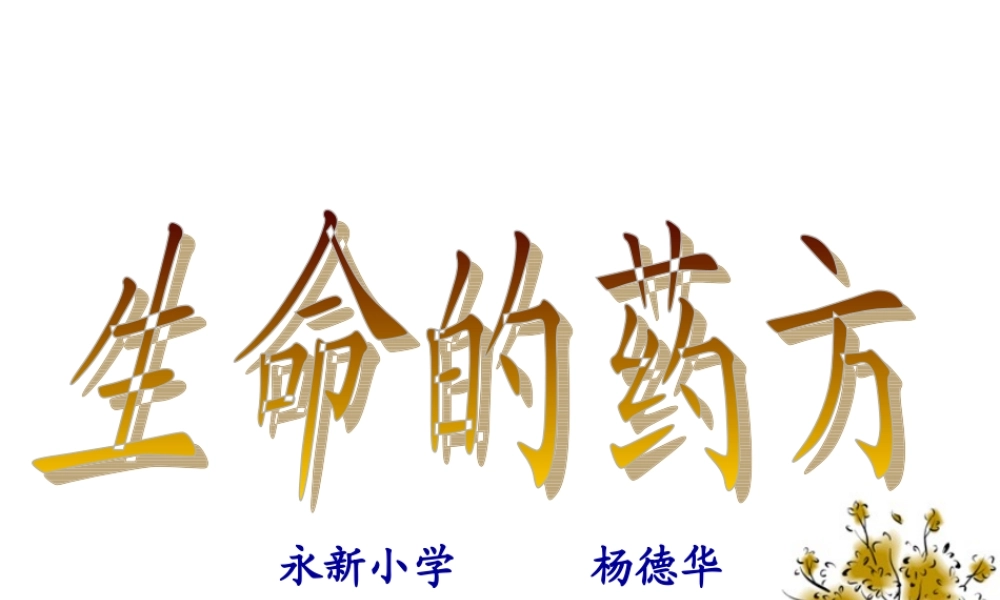 生命的药方PPT课件