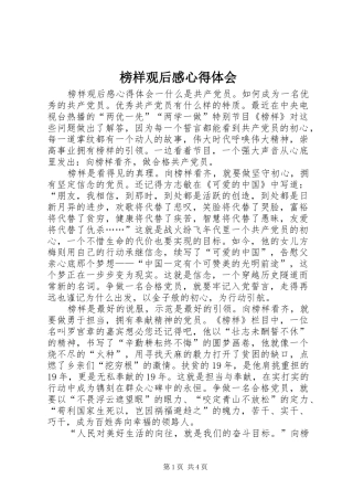 榜样观后感心得体会