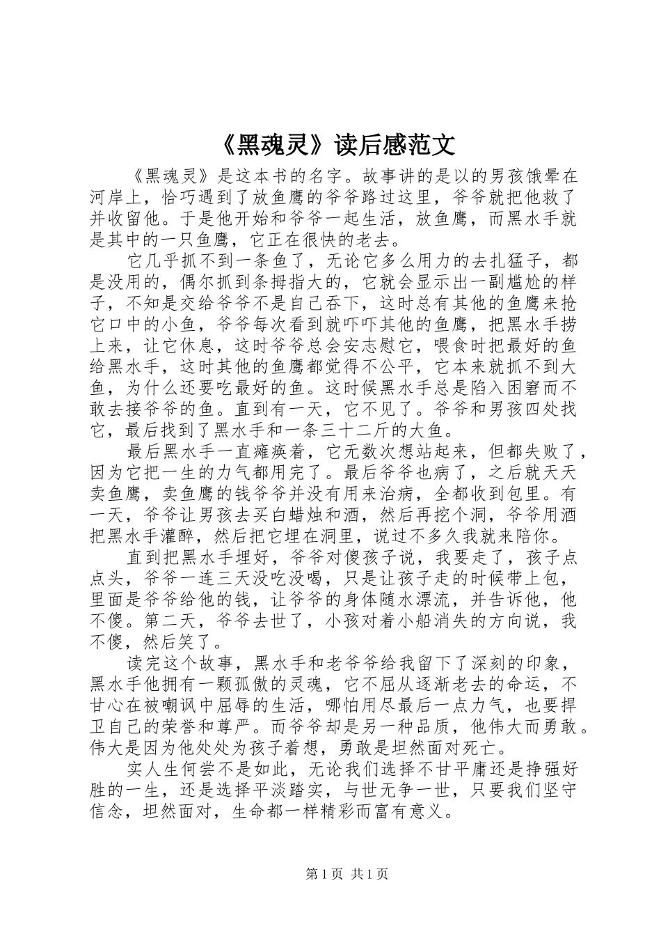 《黑魂灵》读后感范文_第1页